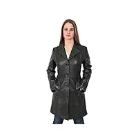 a1 fashion goods dames veste en cuir véritable 3/4 de longueur veste en cuir classique pour femme cynthia noir (l - 40)