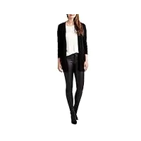 vila clothes viril l/s open knit cardigan-noos, gilet femme, noir (black), 36 (taille fabricant: small)