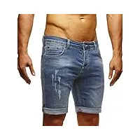 leif nelson pour des hommes jeans shorts ln1397; w34; bleu