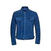 1345 veste en daim pour homme style camionneur classique style jean - bleu - xl