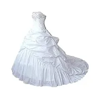 apxpf femme bal robe de bal robe de mariée de broderie taffetas 24 plus blanc
