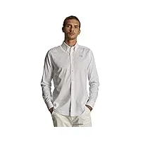la martina - chemise homme de coton à manches longues slim, blanc optique, man, xxl