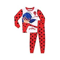 miraculous ladybug - ensemble de pyjamas - ladybug - fille - bien ajusté -multicolore -6 - 7 ans