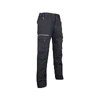 lma 1425 basalte pantalon en tissu canvas extensible, noir, taille 40 homme