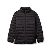 amazon essentials veste doudoune pliable imperméable légère garçon, noir, 8 ans