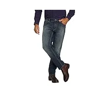 jp 1880 hommes jusqu'au 68 - jean straight fit 5 poches en tissu ultra-stretch à look usé et détails, bleu, 66