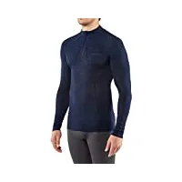 falke wool tech., sous-vêtement technique chemise sport homme, laine, bleu (dark night 6177), xxl (1 pièce)