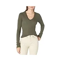 enza costa femme srs3200 manches longues t-shirt - vert - taille xs