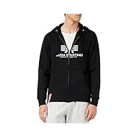 alpha industries alpha indutries basic zip hoody sweat à capuche pour homme sweatshirt, black, xxl