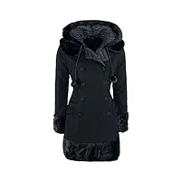 hell bunny manteau sarah jane femme manteau d'hiver noir 3xl 90% polyester, 8% viscose, 2% elasthanne