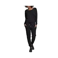 urban classics ladies long sleeve terry jumpsuit combinaison, noir (00007), m femme