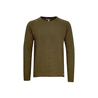 blend john pull en maille pull-over tricot pour homme avec encolure rond 100% coton, taille:m, couleur:burnt olive (77011)