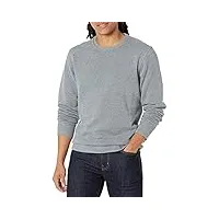 amazon essentials sweat-shirt à col rond en polaire (grandes tailles disponibles) homme, gris clair chiné, l