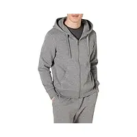 amazon essentials sweat-shirt à capuche en polaire avec fermeture éclair intégrale (grandes tailles disponibles) homme, gris clair chiné, xxl