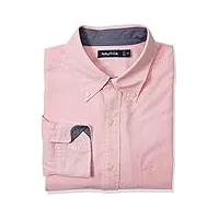 nautica chemise oxford à manches longues et boutonnée pour homme - rose - 2x