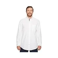 nautica long sleeve button down solid oxford shirt chemise bouton bas, blanc, 5x homme