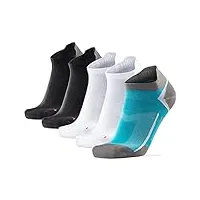 danish endurance low cut pro running chaussettes de plusieurs couleurs - (1 x bleu caraïbes, 2 x noir, 2 x blanc) - 5 paires) - 39-42 eu