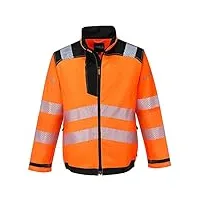 portwest t500 pw3 veste de travail haute visibilité orange/noir, l