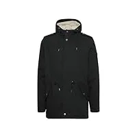 solid darnell manteau d'hiver avec peau de mouton parka d'hiver veste longue pour homme À capuche 100% coton doublure de peluche, taille:s, couleur:black (9000)