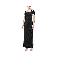 alex evenings robe longue à épaules dénudées (taille petite et normale) occasion spéciale, noir pailleté, 46 femme