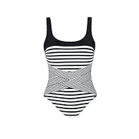 sunflair 22235-005 women's black striped costume one piece swimsuit 48 - b cup