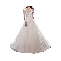 baixia robes de mariée a-line en dentelle, taille personnalisée - blanc - 48