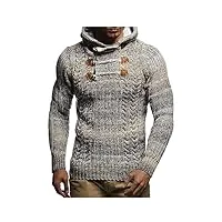 leif nelson pour des hommes pullover pull à capuche hoodie pull en tricot avec capuche longsleeve sweater sweatshirt ln6004; taille m,