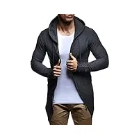leif nelson pour des hommes oversize sweat avec capuche veste hoodie hoody ln6301; taille s,anthrazit