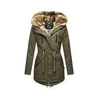 navahoo manteau d'hiver chaud pour femme - longue fourrure - b648 - vert - large