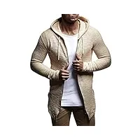 leif nelson pour des hommes oversize sweat avec capuche veste hoodie hoody ln6301; taille l,beige