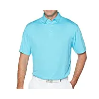 callaway mens opti-dri short sleeve birdseye polo shirt golf top blue atoll medium