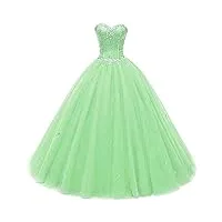 beautyprom pour femme sweetheart robe soirée tulle quinceanera robes pour robe de soirée - vert - 34
