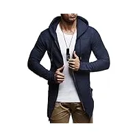 leif nelson pour des hommes oversize sweat avec capuche veste hoodie hoody ln6301; taille l,bleu