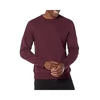 amazon essentials sweat-shirt à col rond en polaire (grandes tailles disponibles) homme, bordeaux, m
