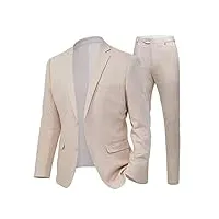 aokaixi costume homme 2 button tuxedos de mariage plage grooms veste pantalon 40uk/us & 50eu-jacket,34-pants
