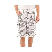 geographical norway homme cargo short people - blanc camouflage, m