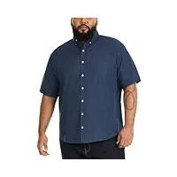 van heusen chemise boutonnée à manches courtes sans plis grande taille bas, bleu carbone, 3xl plus homme