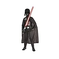 rubies - star wars officiel - costume dark vador - taille 7-8 ans - déguisement officiel star wars avec combinaison, cape, masque et ceinture - pour hallowwen, carnaval, cadeau noël