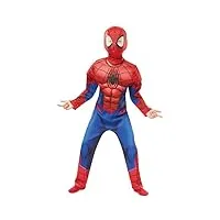 rubies - spider-man - marvel officiel - déguisement pour enfant de luxe spider-man. taille 3-4 ans. costume avec combinaison aux muscles rembourrés et cagoule attache velcro