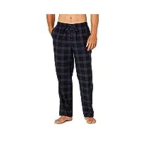 amazon essentials pantalon de pyjama en flanelle (grandes tailles disponibles) homme, noir bleu Écossais, m