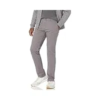 amazon essentials pantalon chino extensible, style décontracté, coupe slim homme, gris foncé, 34w / 32l
