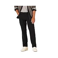 amazon essentials pantalon chino extensible, style décontracté, coupe classique homme, noir, 36w / 30l