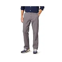 amazon essentials pantalon chino extensible, style décontracté, coupe classique homme, gris foncé, 36w / 32l