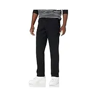 amazon essentials pantalon chino extensible style décontracté coupe droite homme, noir, 40w / 34l