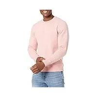 amazon essentials sweat-shirt à col rond en polaire (grandes tailles disponibles) homme, rose, l