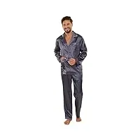 forex lingerie pyjama élégant et distingué en satin, gris, 3xl