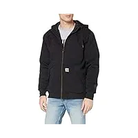 carhartt rockland quilt-lined full-zip hooded sweatshirt chandail, black, 2xl homme