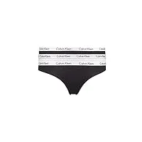 calvin klein slip femme lot de 3 bikini stretch, multicolore (black/white/black), s