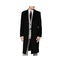 the platinum tailor cromby manteau d'hiver chaud en laine et cachemire pour homme doublure noire, noir , 46
