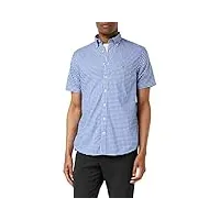 gant reg broadcloth gingham ss bd chemise casual, college blue, m homme